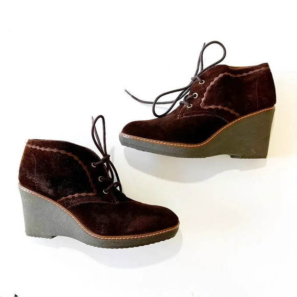 Naturalizer‎ Kaitlyn Brown Suede Wedge Bootie Women’s Size 9 Autumn in New York - Picture 12 of 12